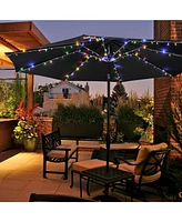 Yescom Patio Umbrella Solar String Light with Remote Control Timer Fit -Rib /8/9 Ft Outdoor Rgb Led 8 Mode Camping Tents