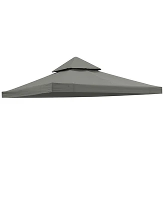 Yescom 10x10Ft UV30+ Gazebo Replacement Top for 2 Tier Outdoor Canopy Cover Patio Backyard Party Deck Gray