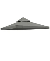 Yescom 10x10Ft UV30+ Gazebo Replacement Top for 2 Tier Outdoor Canopy Cover Patio Backyard Party Deck Gray