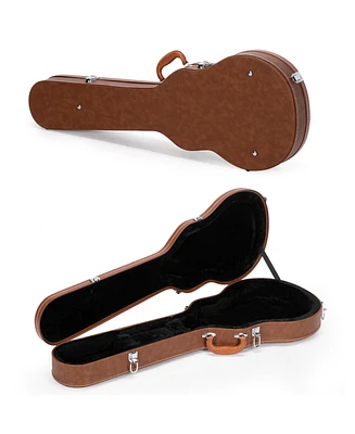 Aw Les Paul Electric Guitar Hard Case for Gibson Les Paul Guitars Lp Style Guitar Hard-Shell Bulge Surface Lockable Brown