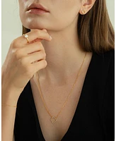 Sterling Silver 18k Gold Plated Aria Clover Bracelet, Necklace& Stud Earrings Set