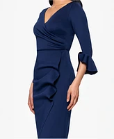 Betsy & Adam Women's V-Neck 3/4-Sleeve Sheath Dress