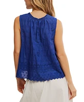 Free People Women's Marina Cotton Eyelet Tank Top