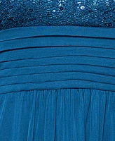 B&A By Betsy and Adam Women's Lace-Top Keyhole Dress