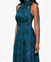 Betsy & Adam Women's Sleeveless Scarf-Neck Dress