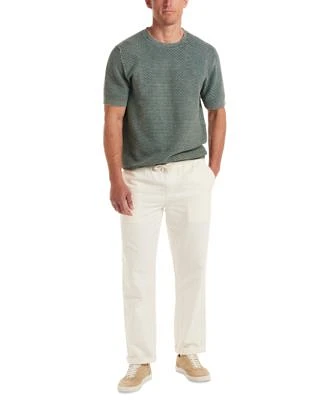Weatherproof Vintage Mens Short Sleeve Woven Crewneck Sweater Drawstring Pants