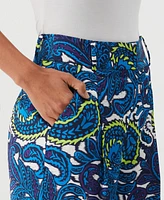 Ella Rafaella Petite Paisley Print High Rise Wide Leg Pants
