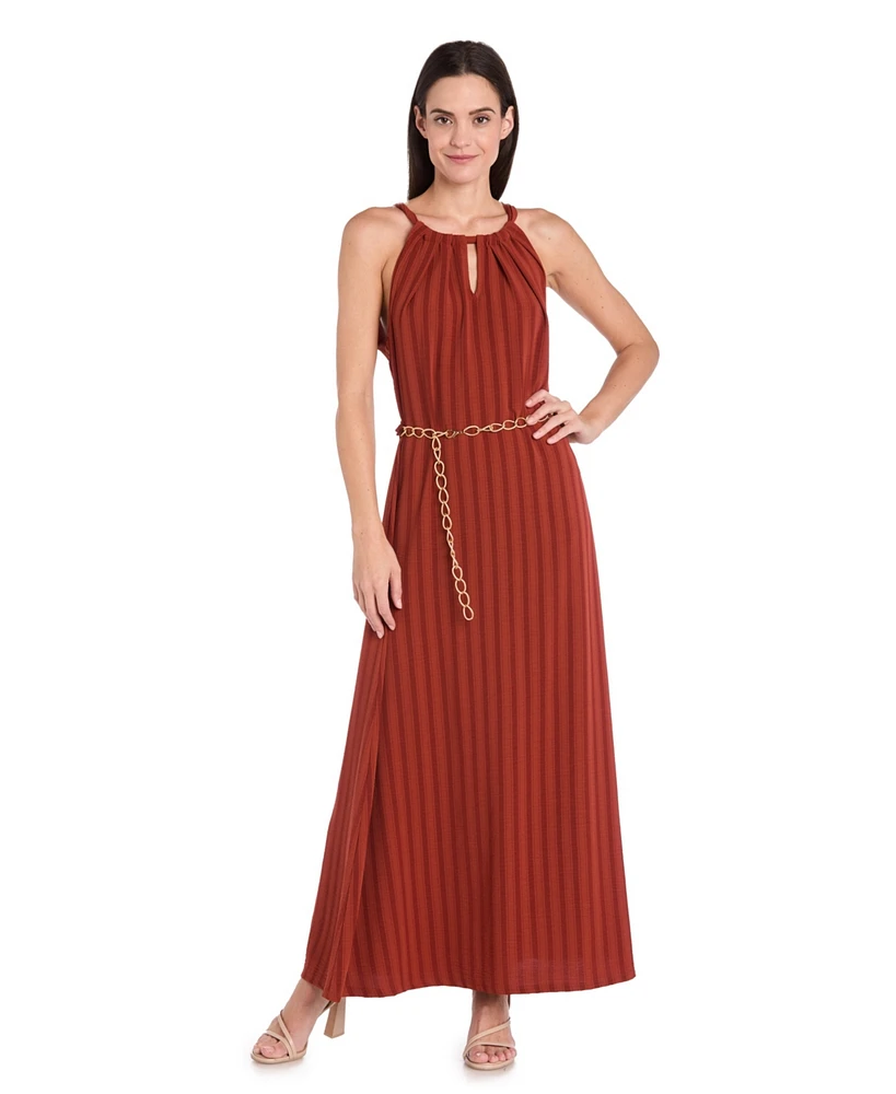 R & M Richards Women's Sleeveless Keyhole A-Line Dress