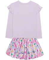 Bluey Toddler and Little Girls 2-Piece Long Sleeve Top Skirt Set
