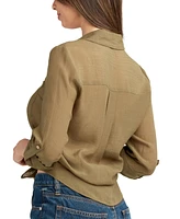 Bcx Juniors' Tie-Hem Gauzy Shirt