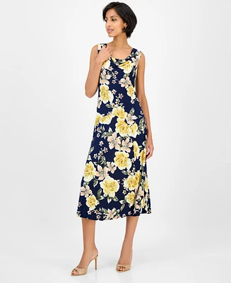 Robbie Bee Women's Sleeveless Cowl-Neck Midi Dress