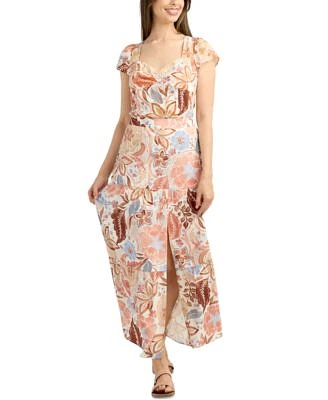 Bcx Juniors Sweetheart Neck Cap Sleeve Top Tiered Slit Hem Maxi Skirt