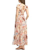 Bcx Juniors Sweetheart Neck Cap Sleeve Top Tiered Slit Hem Maxi Skirt