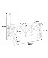 Heavy Duty Foldable Wagon Cart - 220lb Capacity
