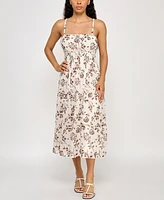 Trixxi Juniors' Printed Pebble Chiffon Spaghetti-Strap Dress