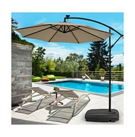 Fillable Universal Offset Umbrella Base with Cross Base and Wheels