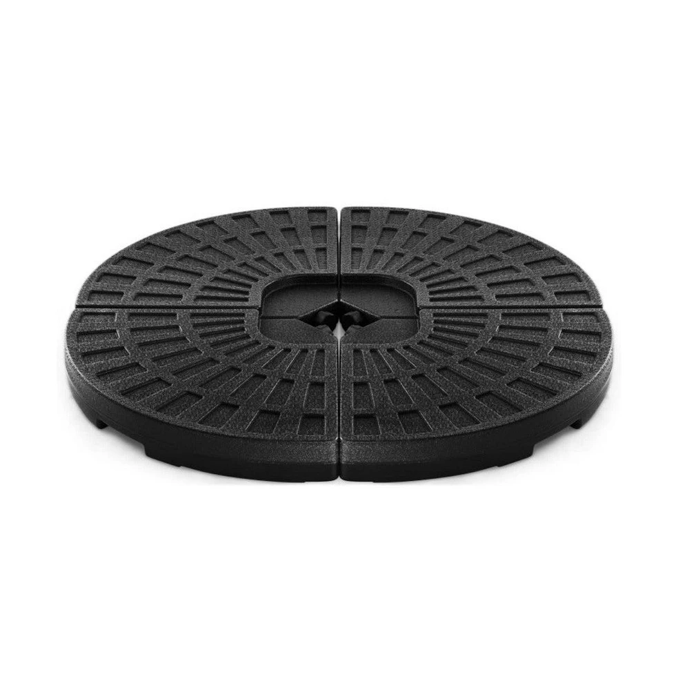 4 Pieces Round Cantilever Umbrella Base with Carry Handles for Garden