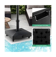 Fillable Umbrella Base Stand with Lockable Universal Wheels