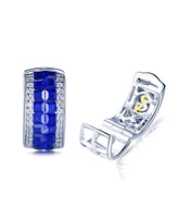 Suzy Levian Sterling Silver Invisible Set Cubic Zirconia Huggie Earrings
