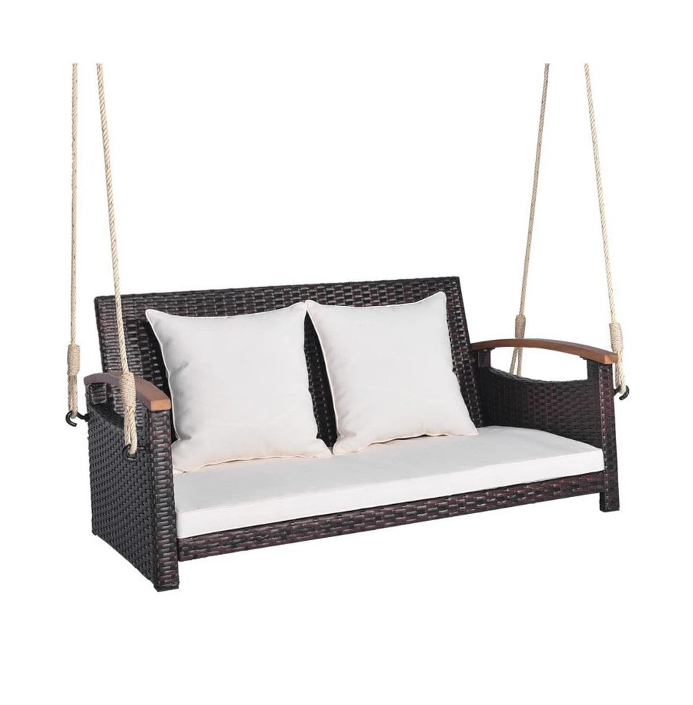 2-Person Patio Rattan Porch Swing Hammock