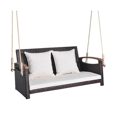 2-Person Patio Rattan Porch Swing Hammock