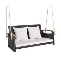 2-Person Patio Rattan Porch Swing Hammock
