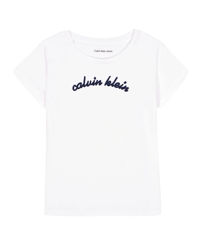 Calvin Klein Big Girls Arch Logo Short Sleeve T-Shirt