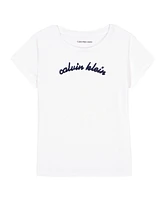 Calvin Klein Big Girls Arch Logo Short Sleeve T-Shirt