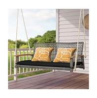 2-Person Patio Wicker Hanging Swing Chair