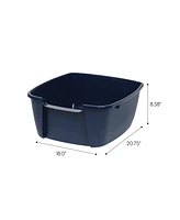 Iris Usa Jumbo Cat Litter Box Cat Litter Pan with Scoop, Navy