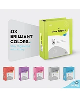 2 Inch 3 Ring Binder, 2 Inch D-Ring Clear View Cover with 2 Inside Pockets Binders, Colored School Supplies Binders in Grey, Pink, Blue, Purple