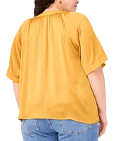 Vince Camuto Plus Flowy Dolman-Sleeve V-Neck Blouse