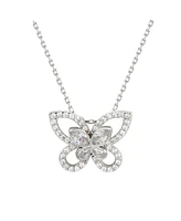 Suzy Levian Sterling Silver Cubic Zirconia Butterfly Pendant