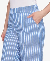 Ruby Rd. Petite Yarn Dye Stripe Relaxed Soft Capri Pants