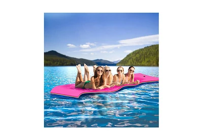 Hallolure Rose Pink Water Floating Mat Foam Pad, 13x5FT Bouncy Tear-Resistant Xpe Foam