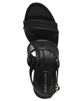 Anne Klein Women's Rhonda Mesh Band Block Heel Dress Sandals