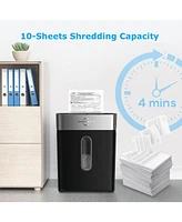Bonsen Paper Shredder for Home Office, 10-Sheet Cross-Cut Shredder, P-4 High Security Level, Quiet Credit Card Shredder with Jam Proof System, 4 Gallo