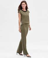 Jones New York Women's Pintucked Pull-On Pants