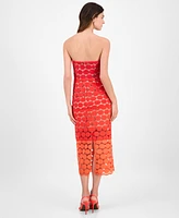Sam Edelman Women's Dotted Lace Strapless Midi Dress