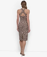 Dkny Women's Crepe Sleeveless Criss-Cross Back Midi Dress