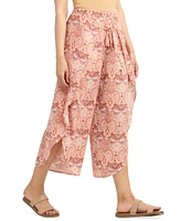 Bcx Juniors' Paisley Wrap Dolphin-Hem Pants