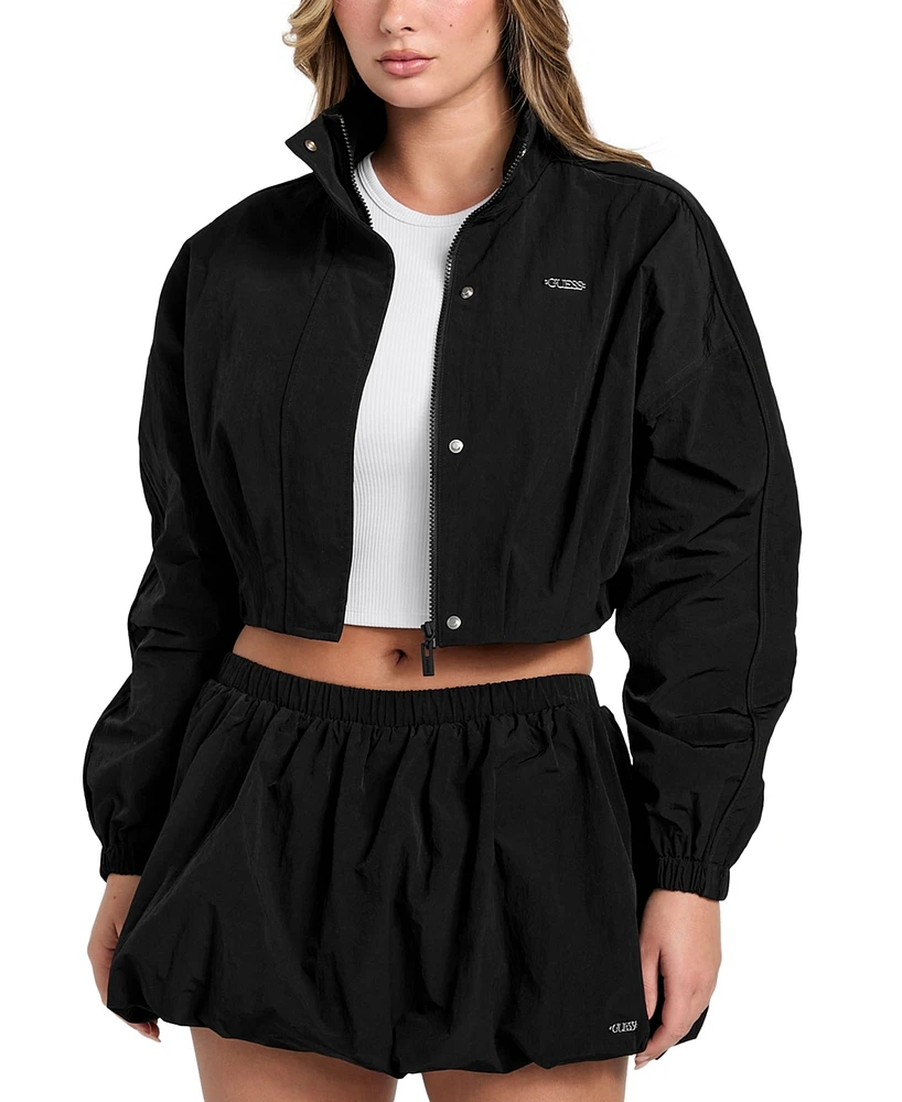 Guess Women's Nina Zip-Front Crop Jacket