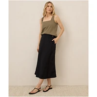 Pact Women's Organic Cotton Canopy Linen Blend Wrap Skirt