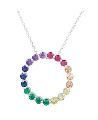 Suzy Levian Sterling Silver Cubic Zirconia Circle Pendant
