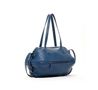 Susu Leather Satchel Bag Blue Shoulder Purse Women's Handbag