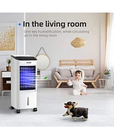 Evaporative Portable Air Cooler Fan Humidifier with Remote Control for Home Office