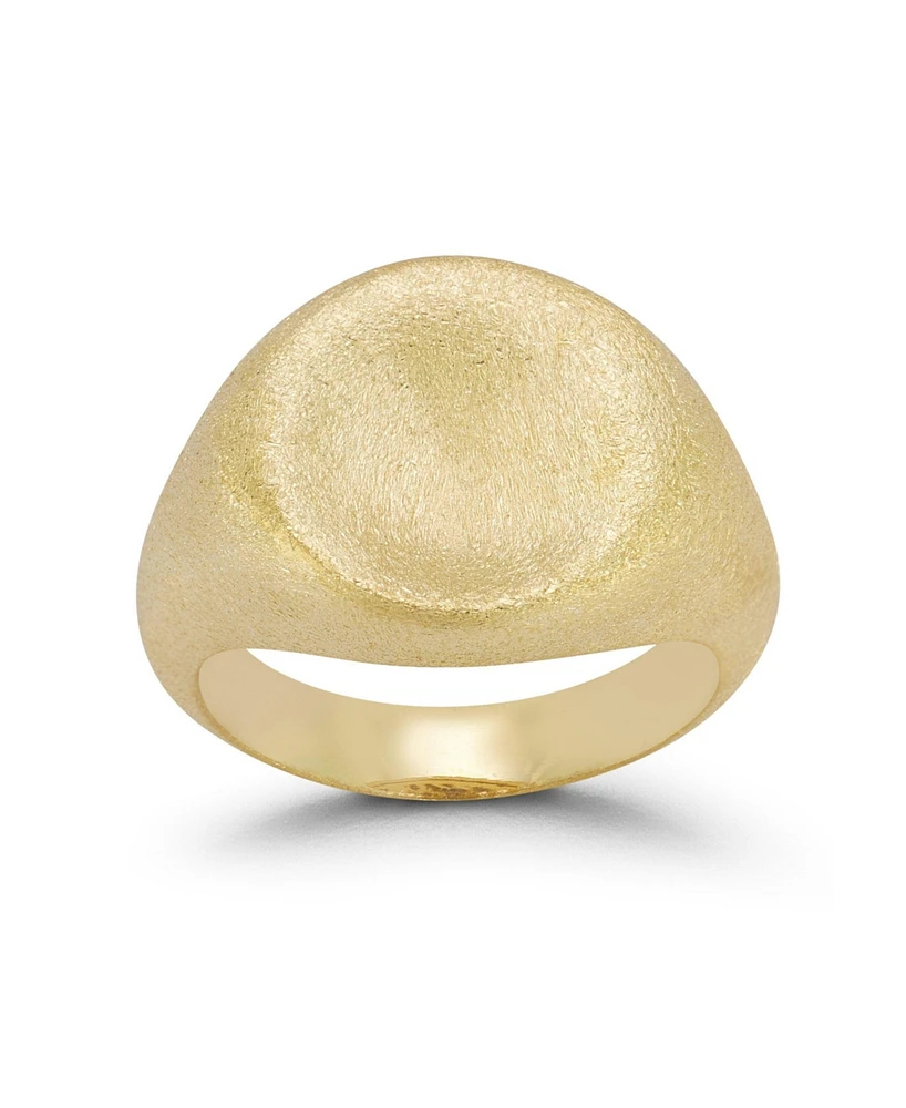 Rachel Zoe 14K Gold Plated Sterling Silver Satin Signet Ring