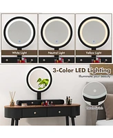 Makeup Vanity Table Set with Led Mirror and 3 Spacious Drawers
