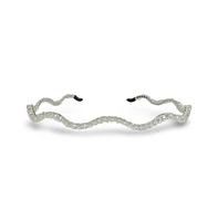 Wavy Beaded Headband - White