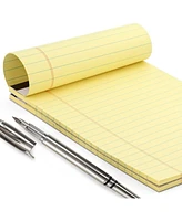Jr. Legal pad, Small Note Pads Legal Ruled Writing Pad. Perforated Edge. 5" X 8" Canary Yellow, Universal, 50 sheets per Pad (Pack of 12)